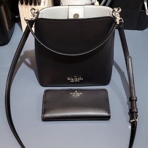 Small crossbody and matching wallet.